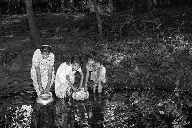Varied drinking water sources in India - Drinking water being collected from a forest stream in Chittoor district, Andhra Pradesh